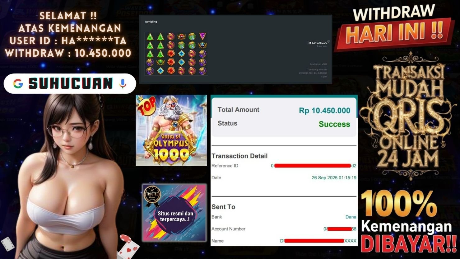 SUHUCUAN JACKPOT SLOT GATES OF OLYMPUS 1000